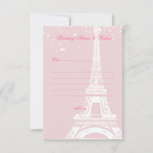 Pink Eiffel Tower Wedding Advice Cards