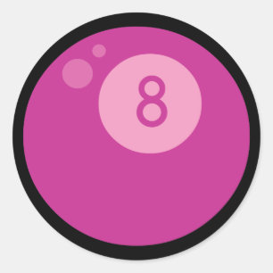 Pink Eightball Classic Round Sticker