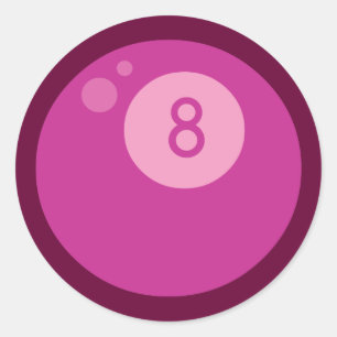Pink Eightball Classic Round Sticker