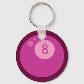 Pink Eightball Keychain