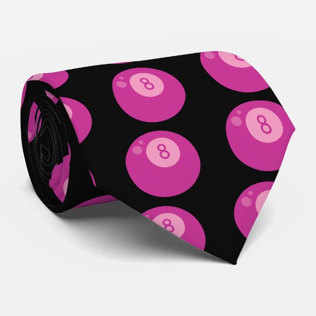 Pink Eightball Tie (Rolled)