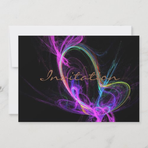 Pink Electric Fractal Personalised Invite
