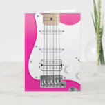 Pink Electric Guitar Greeting Card at Zazzle