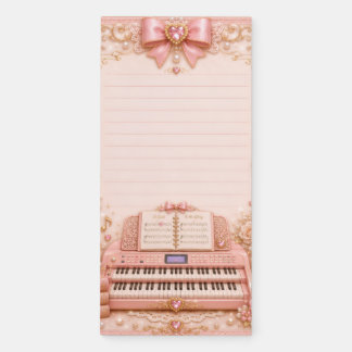 Pink Electronic Organ Music Notes Notepad