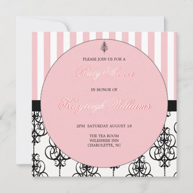 Pink Elegance Baby Shower Invitation (Front)