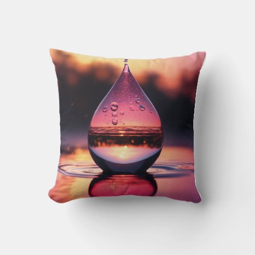 Pink Elegance Embrace Comfort with our Water Dro Throw Pillow