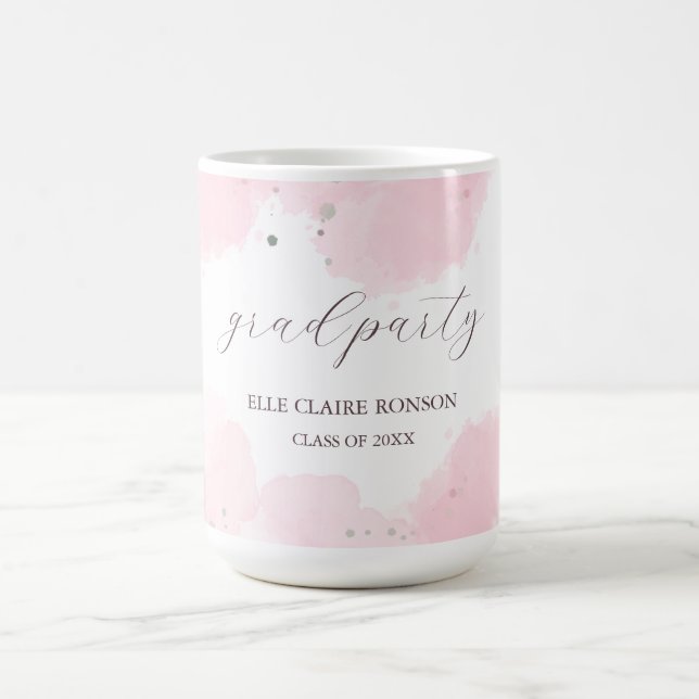 pink Elegance Graduation Party Invitation Coffee Mug (Center)