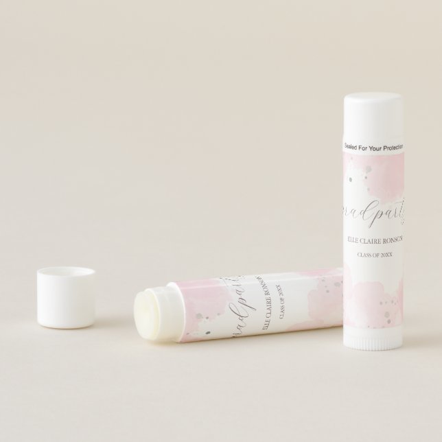 pink Elegance Graduation Party Invitation Lip Balm (In Situ)
