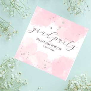 pink Elegance Graduation Party Invitation Napkins