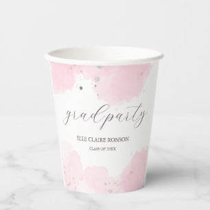 pink Elegance Graduation Party Invitation Paper Cups