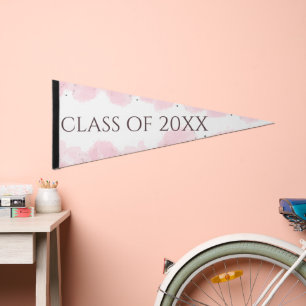pink Elegance Graduation Party Invitation Pennant Flag