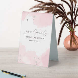 pink Elegance Graduation Party Invitation Table Tent