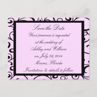 Pink Elegance Save The Date Cards