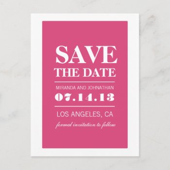 Pink Elegance Save The Date Post Cards by AllyJCat at Zazzle
