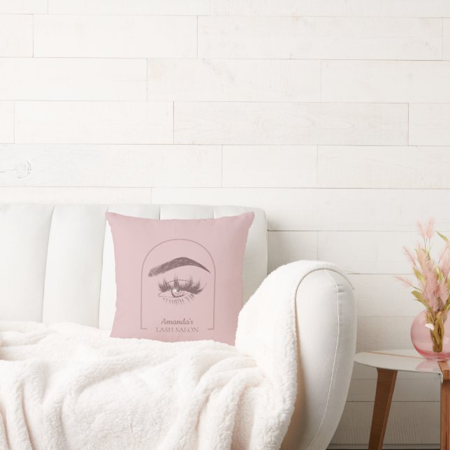 Pink Elegant Arc Beauty Salon Throw Pillow (Couch)