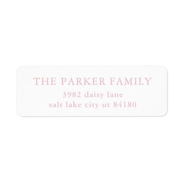 Pink Elegant Baby Birth Announcement Envelope Label (Front)