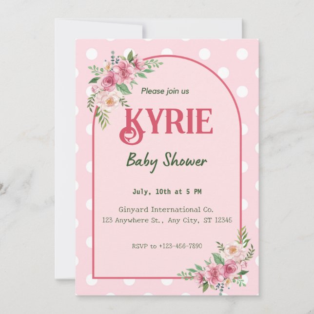 Pink Elegant Baby Shower Invitation (Front)