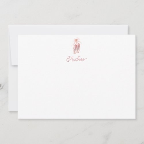 Pink Elegant Ballerina Shoes Flat Thank You Card