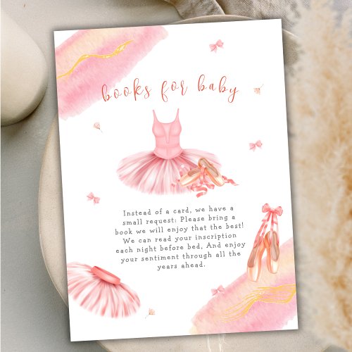 Pink Elegant Ballerina Welcome Sign Baby Shower Thank You Card