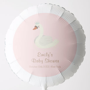 Pink Elegant Boho Arch Princess Swan Baby Shower  Balloon