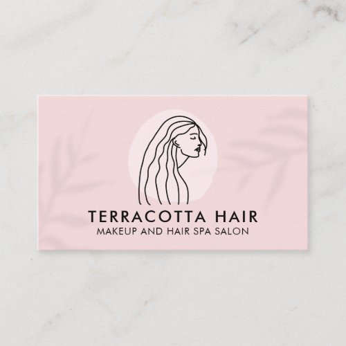Pink Elegant Classic Barber Shade Female Hair Business Card