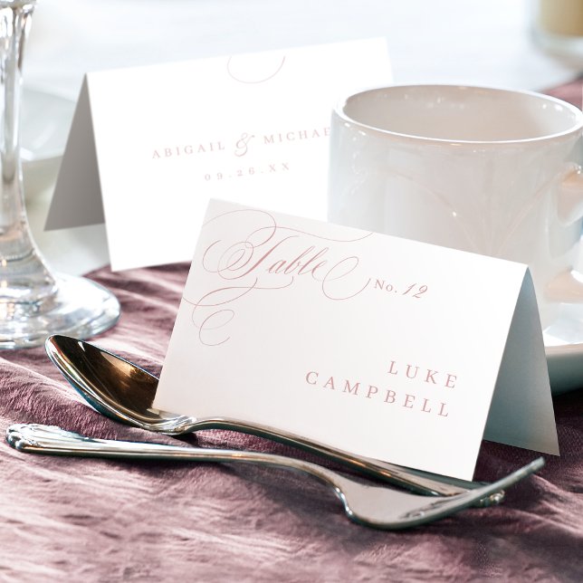 Pink elegant classy calligraphy vintage Place Card (Pink elegant classy calligraphy vintage Place Card)