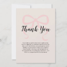 Pink elegant coquette bow Thank You