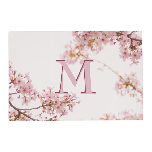 Pink Elegant Custom Monogram  Placemat (Front)