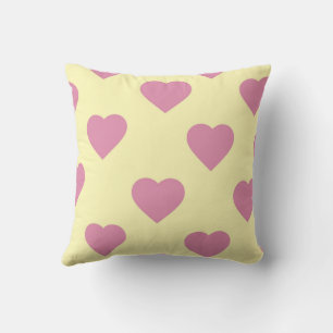 Pink Elegant Cute Cozy Modern Romantic Chic Heart Throw Pillow