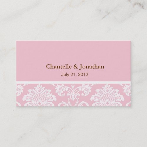 Pink Elegant Damask Business Card