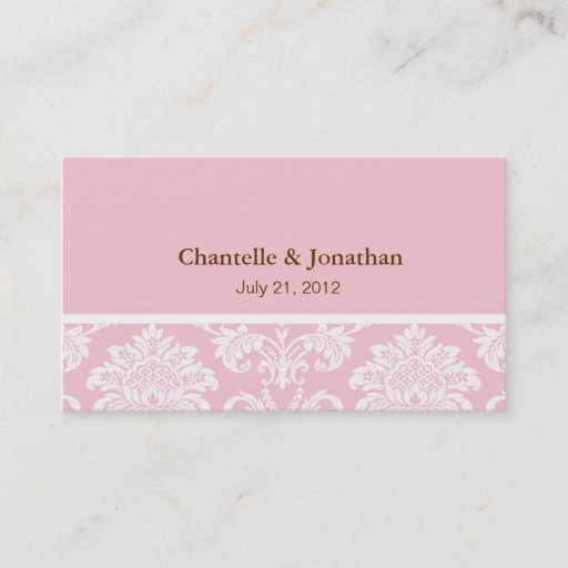 Customizable Pink Elegant Damask Business Card
