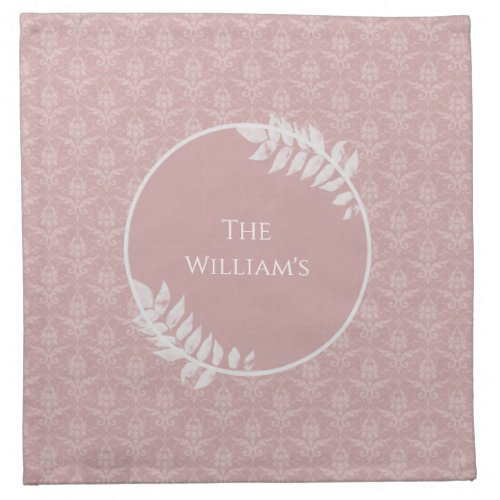 Pink Elegant Damask Cloth Napkin