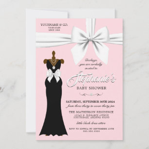 Pink Elegant Ethnic Girly Tiffany Baby Shower Invitation
