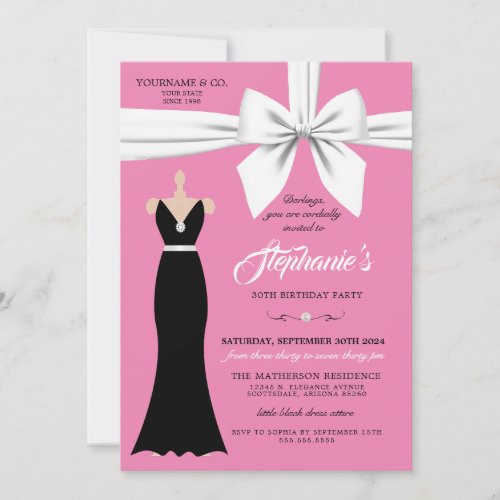 Pink Elegant Fashion Tiffany Birthday Invitation