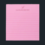 Pink Elegant Feminine Monogram Lined Notepad<br><div class="desc">Pink monogrammed notepad with dark pink lines,  and your name and initial in burgundy. An elegant lined notepad personalized with your monogram in a simple,  feminine design.</div>