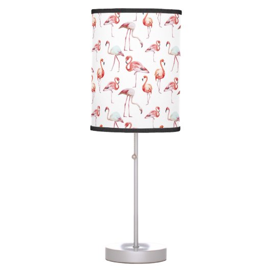 Pink Elegant Flamingo pattern Table Lamp (Front)