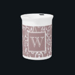 Pink Elegant Flourish Monogram Pitcher<br><div class="desc">Add your initials or other text to customize this simple Elegant Flourish Monogram Pitcher. This trendy and chic pitcher would make a perfect accent to your table or decor.</div>