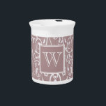 Pink Elegant Flourish Monogram Pitcher<br><div class="desc">Add your initials or other text to customize this simple Elegant Flourish Monogram Pitcher. This trendy and chic pitcher would make a perfect accent to your table or decor.</div>