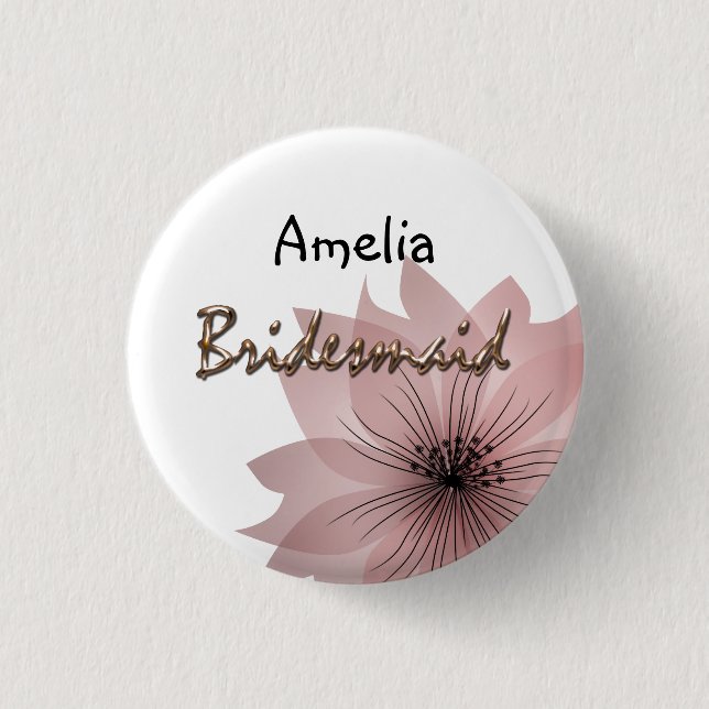 Pink elegant flower button (Front)