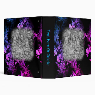 Pink Elegant Flowers Personalized Photo  3 Ring Binder