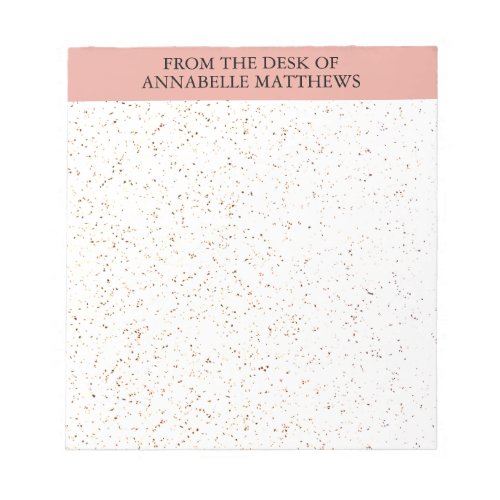Pink Elegant From The Desk Of Name Monogram  Notepad