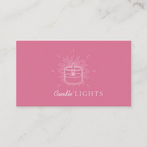 Pink Elegant Handmade Wax Soy Candle Business Card