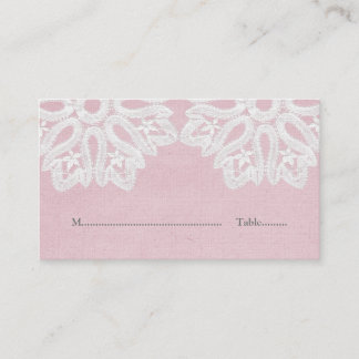 Pink Elegant Lace Place Cards