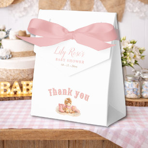 Pink Elegant Little Cowgirl Baby Girl Shower Favor Boxes