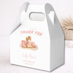Pink Elegant Little Cowgirl Baby Girl Shower Favor Boxes