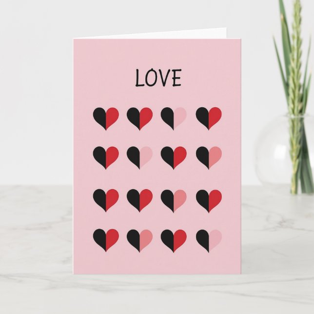 Pink Elegant Love Valentines Card (Front)