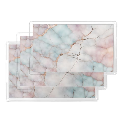 Pink Elegant Marble Stone Texture  Acrylic Tray