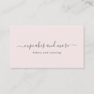 Pink Elegant Minimalist Business Card Handwriting