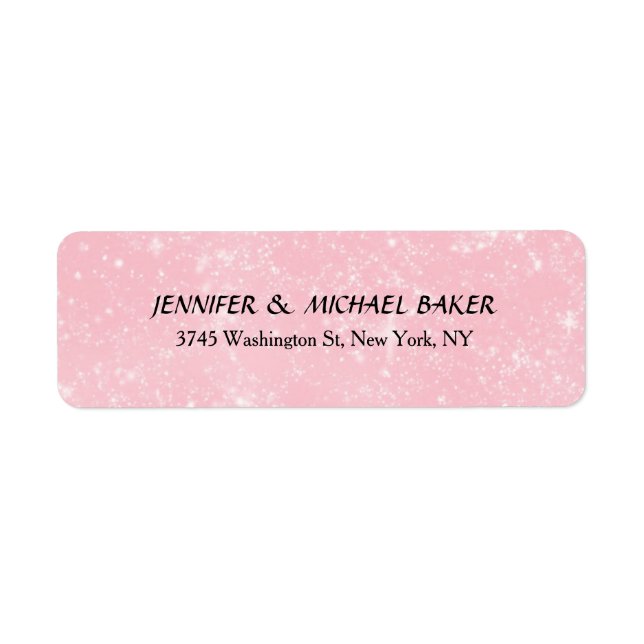 Pink Elegant Minimalist Plain Modern Family Name Label (Front)