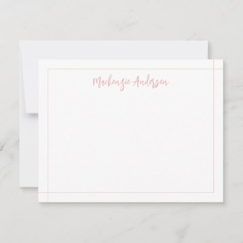 Pink Elegant Modern Border Square Note Card